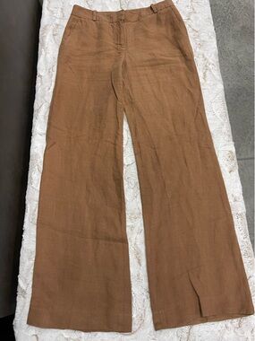 Talbots Brown Linen pants with Signature Label